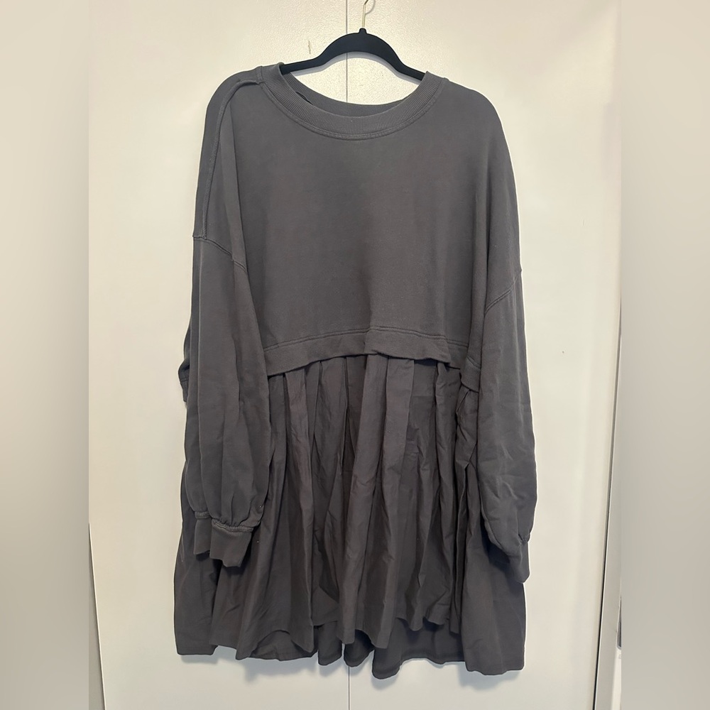 Gray Free People Sweatshirt Dress